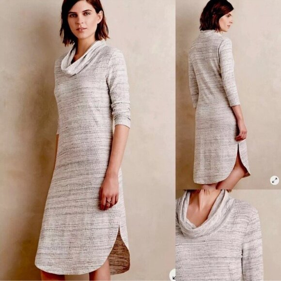 Anthropologie Saturday Sunday Gray Cowled Midi Chemise Midi Dress size XS cozy - Picture 1 of 11